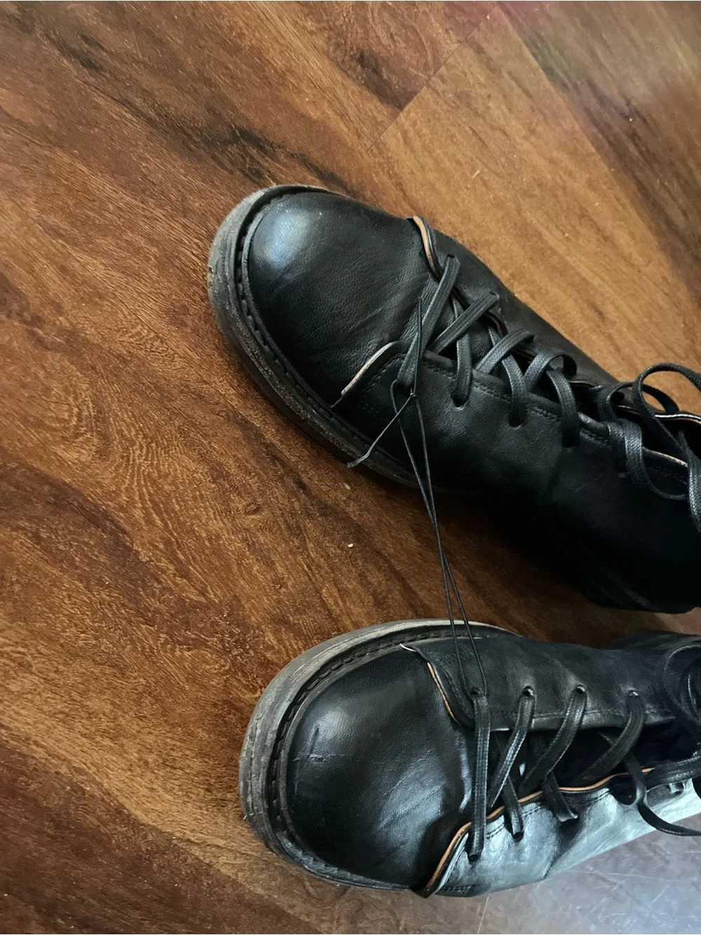 John Varvatos Essex trooper leather black boots men's 13 lace up